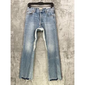 Gallery Dept LA Flare Jeans Size 30x34 Blue Raw Hem‎ Made in USA